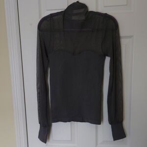 Free People Sheer Black Blouse